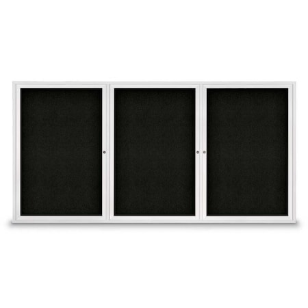 United Visual Products Sliding Door Indoor Enclosed Corkboard, 9 UV9029ACS-BRONZE-RUBBER